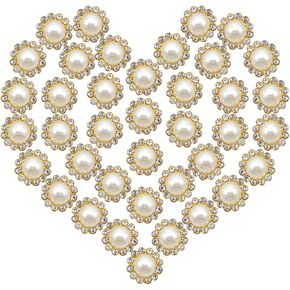 200 Pcs12mm Gold Rhinestone Pearl Buttons, Suitable for Clothing, DIY Craft Projects, Sewing Accessories, and Shoes