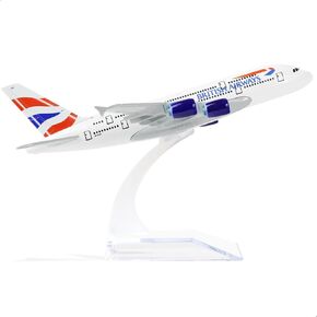1/400 A380 Model Plane Greman Diecast Metal Airplanes Model Kits -Air Plane Model A380 with Stand (5.7 inches L) for Aviation Airplanes Gift, Desktop Display Decorations
