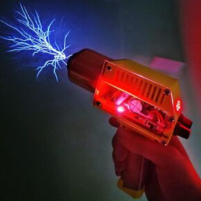WOWNOVA Solid State Tesla Coil Gun Handheld Artificial Lightning Toy, Rechargeable Arc Plasma Experiment Science Toy Model