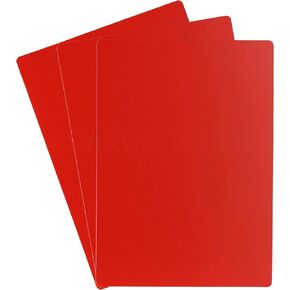 CleverDelights Red Plastic Cards - 5" x 7" - 50 Pack - Waterproof Heavy Duty 5x7 Inch Card