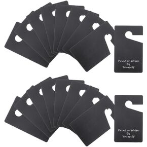DICOSMETIC 30Pcs Hanging Door Tags White Hook Hanging Tabs PVC Blank Signs to Hang on Door Handle Open Rectangle Weatherproof Hanging Parking Placards for Home Hotel Store, 9.5x3.6x0.02"