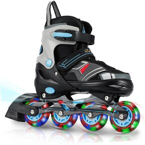 Adjustable Kids Inline Skates for Boys Girls with Full Light Up Wheels - Roller Skates for Kids Ages 6-12, Toddler Ages 3-5, Youth Women Beginners Outdoor Indoor