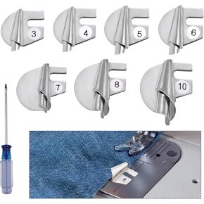 7pcs Sewing Rolled Hemmer Foot with Screwdriver,7 Sizes Wide Narrow Rolled Hem Blind Presser Foot Sewing Machine Attachments for Household Industrial Curved