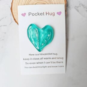 YOJO Pocket Hug Heart with Greeting Cards,Long Distance Relationship Gifts,Gifts for Boyfriend Girlfriend,I Love You Gift for Him Her (Purple)