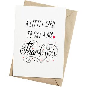 Thank you Card with Envelope, Simple Cute Single Card, Grateful Card - Folded 5"x7" Card for Him, Her, Teacher, Boss, Doctor, Mom, Dad, Coworker, Bridesmaids, Groomsmen