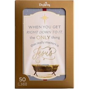 DaySpring - The Only Thing That Really Matters is Jesus - 50 Bulk Christmas Boxed Cards & Envelopes, NIV (J9693), Multicolor