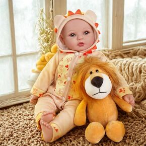 JIZHI Baby Dolls, 17 inch Realistic Soft Body Baby Doll Real Life Baby Dolls with Bottle Pacifier Clothes Accessories for Ages 3+ Girls Boys Toddler, Lumi, KSRB002JRWA-YJ