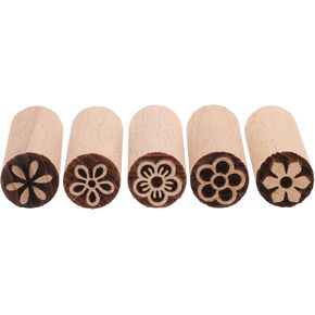 Operitacx 5pcs Wood Texture Stamp Wooden Stamps for Kids Household Planner Stamp Wooden Blocks Stamp Wood Pottery Tools Stamps Household Scrapbook Stamp Signage Soviet Style Child