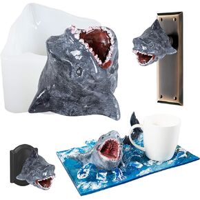 Shark Resin Silicone Molds for Bath Bomb, Epoxy, Soap, Wax, Chocolate, Plaster, Concrete, Coment, Candle - Head and Tail