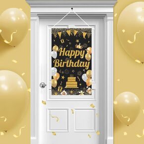 Blue Silver Happy Birthday Sign,Birthday Door Banner Happy Birthday Hanger Birthday Porch Sign Banner Door Decoration Birthday Party Decorations for Men Women 50x30CM in Saudi Arabia