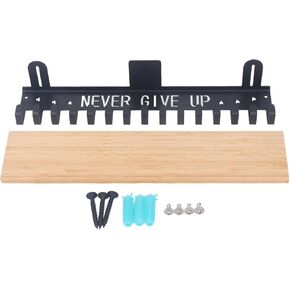 Estink Medal Hanger Display Shelf, Metal Award Display Trophy Shelf Wall Mounted Medal Display Hanger with 20 Hooks Award Storage Hanging Rack for Bedrooms Gyms Office Display