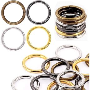 YIXI-SBest 40 Pcs 4 Color 1 Inch Assorted Multi-Purpose Metal O Ring for Hardware Bags Ring Hand DIY Accessories - 25mm(4 Color 1 Inch)