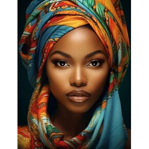 Cross Stitch Kits Counted Kit Cross-Stitching Pattern for Home Decor, 11CT Pre-Printed Fabric Embroidery Crafts Needlepoint Kit 40x50cm - African Women, Butterflies 1