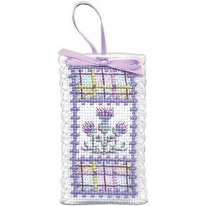 Lavender Sachet Counted Cross Stitch Kit - Tartan Thistles