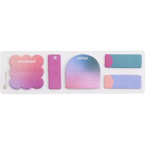 Mini Colorful Sticky Notes Pack | Set Reminders, Goals, and Tasks, in Style. 5 Pads, 20 Sheets Each, 100 Sticky Notes Total