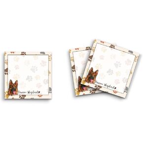Butler in the Home Sticky Notes 3 Pack 3"x3" 50 Sheet Count Per Pad, German Shepherd, Cute Funny Memo Note Pads Stationery Journal Planner Paper