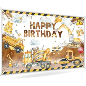 Avezano Construction Birthday Banner Excavator Crane Birthday Party Decorations for Boys Construction Birthday Party Supplies Construction Backdrop for Kids 70.8x43.3 inch