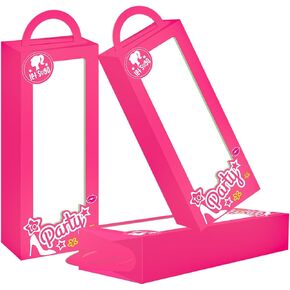 JWSCYSY 12PCS Pink Doll Party Favor Boxes Hot Pink Gift Boxes Goodie Bag Candy Treat Boxes for Girls Women's Birthday Party Bachelorette Party Decorations Supplies.