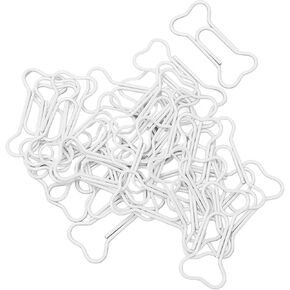 Fancy Paperclips, 30 Pieces Plastic Covered Wire Small Paper Clips Box Packed Multi Purpose for Office (White)