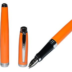 Fountain pen, extra fine point smooth writing pens for journaling fancy pens, hero 602 orange colored metal pen writer gifts Pen Sets for Men and Women Classic Design with Converter
