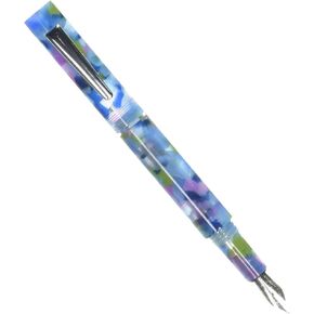 Monteverde MVP Fountain Pen Blue Squares - Fine Nib - Compact & Versatile Mini Pocket Pen - JoWo German-Made Nib - Cartridge & Eyedropper Fill