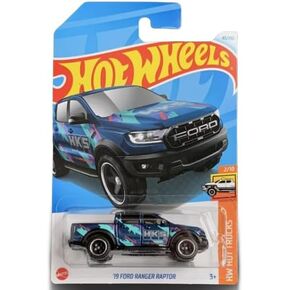Hot Wheels '19 Ford Ranger Raptor (Blue HKS Livery), 2/10, 43/250, Black
