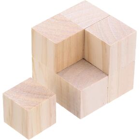MECCANIXITY 150pcs Wood Blocks, 1"x1"x1" Square Unfinished Wood Cube for DIY, Arts Decoration, Crafts Whittling, Hand Carved