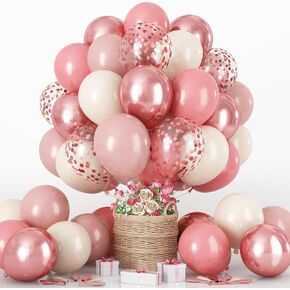 Beige and Champagne Gold Balloon Set, 60Pcs 12 Inch Nude Cream Retro White Sand Balloons with Metallic Champagne Gold Confetti Latex Balloons for Birthday Wedding Baby Bridal Shower Party Decorations