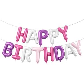 Rainbow Happy Birthday Balloons Banner,16 Inch Mylar Foil Letters Set,Inflatable Reusable Party Decor,for Women,Men,Kids Boys & Girls Birthday DIY Decorations Party Supplies in Kuwait