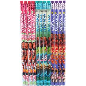 Moana Character Authentic Licensed 12 Wood Pencils Pack