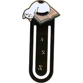 Cute Sleeping Cat Metal Bookmark for Cat Lovers Book Marker Lovely School Office and Home Supplies, Bookmarks, Book Covers and Book Accessories