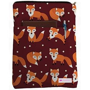 Cute Foxes Book Sleeve - Book Cover for Hardcover and Paperback - Book Lover Gift - Notebooks and Pens Not Included