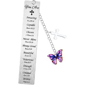 Religious Gifts for Women Book Marks for Reading Women Bible Verse Bookmark Christian Gifts Cross Gifts Baptism Gifts for Women Butterfly Charm Bookmark Christmas Birthday Inspirational Gifts