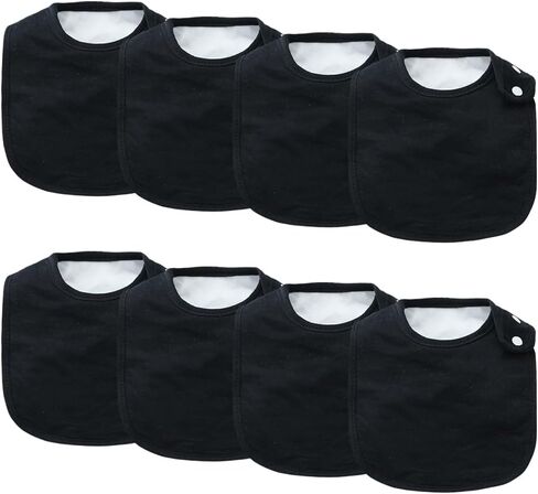 8 Pack Baby Bibs Unisex Adjustable with Snaps Ultra Soft Absorbent Drooling Teething for Boys and Girls in Saudi Arabia