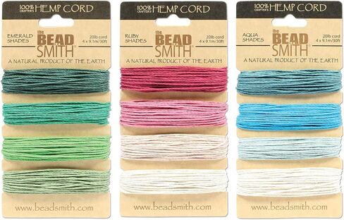 Green Blue and Pink Hemp Twine Mix 20lb Test 1mm Diameter 12 Colors 360 Feet of Cord in Saudi Arabia