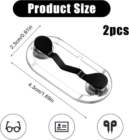 Magnetic Eyeglass Holder, 2 Pcs Magnet Pin, Lightweight Name Tag and Pins for Clothes Shirt Magnetic Reading Glasses Holder Name tag Badge Holder Sunglass Holder ID Badge(Black) in Saudi Arabia