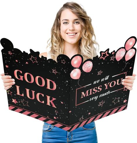 Extra Large Retirement Greeting Card for Men Women, Retirement Party Decoration Farewell Party Supplies (Gold) in Saudi Arabia