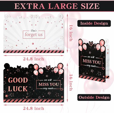 Extra Large Retirement Greeting Card for Men Women, Retirement Party Decoration Farewell Party Supplies (Gold) in Saudi Arabia