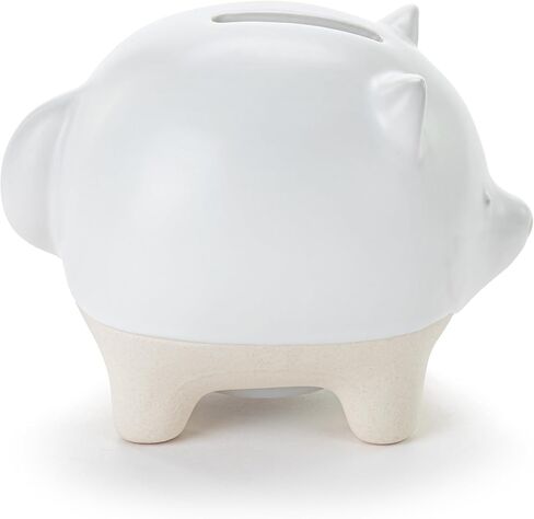 DEMDACO 5004820134 Clever Little Saver Classic White and Tan 4 x 3.5 Inch Stoneware Piggy Savings Money Coin Bank Fox in Kuwait