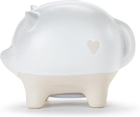 DEMDACO 5004820134 Clever Little Saver Classic White and Tan 4 x 3.5 Inch Stoneware Piggy Savings Money Coin Bank Fox in Kuwait