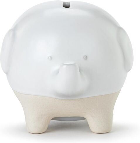 DEMDACO 5004820134 Clever Little Saver Classic White and Tan 4 x 3.5 Inch Stoneware Piggy Savings Money Coin Bank Fox in Kuwait