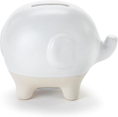DEMDACO 5004820134 Clever Little Saver Classic White and Tan 4 x 3.5 Inch Stoneware Piggy Savings Money Coin Bank Fox in Kuwait