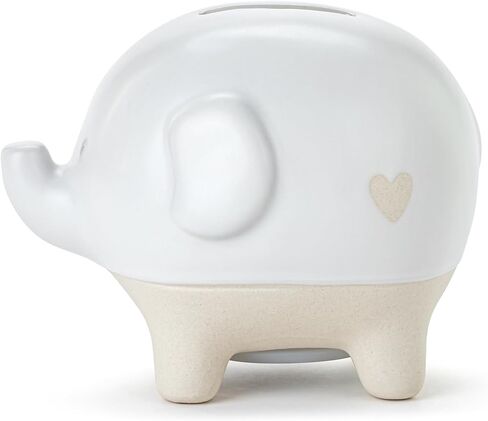 DEMDACO 5004820134 Clever Little Saver Classic White and Tan 4 x 3.5 Inch Stoneware Piggy Savings Money Coin Bank Fox in Kuwait