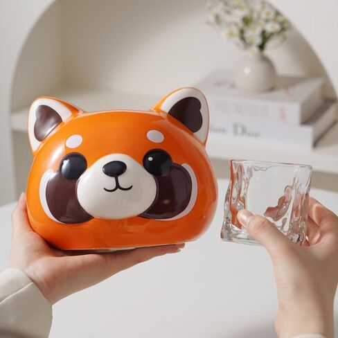 Red Panda Ceramic Piggy Bank for Adults Must Break to Open,Kids Piggy Bank for Boys,Alcancias De Dinero para Adultos Niños,Girls Money Saving Box Jar,Coin Bank,Piggy Bank for Kids in Saudi Arabia