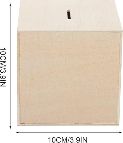 منظم تخزين ألعاب الأطفال من jojofuny 3 قطع من بنك الخنزير الخشبي غير المكتمل، صندوق نقود من الخشب الطبيعي، بنك الخنزير المنزلي، يمكنه فقط حفظ بنك الخنزير الذي لا يمكن إخراجه من مكعبات تخزين الألعاب in Kuwait