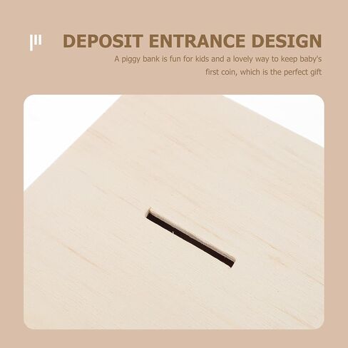 منظم تخزين ألعاب الأطفال من jojofuny 3 قطع من بنك الخنزير الخشبي غير المكتمل، صندوق نقود من الخشب الطبيعي، بنك الخنزير المنزلي، يمكنه فقط حفظ بنك الخنزير الذي لا يمكن إخراجه من مكعبات تخزين الألعاب in Kuwait