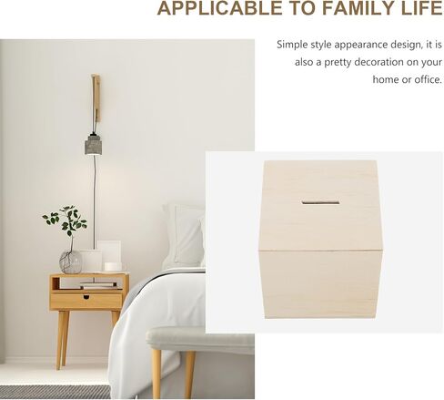 منظم تخزين ألعاب الأطفال من jojofuny 3 قطع من بنك الخنزير الخشبي غير المكتمل، صندوق نقود من الخشب الطبيعي، بنك الخنزير المنزلي، يمكنه فقط حفظ بنك الخنزير الذي لا يمكن إخراجه من مكعبات تخزين الألعاب in Kuwait