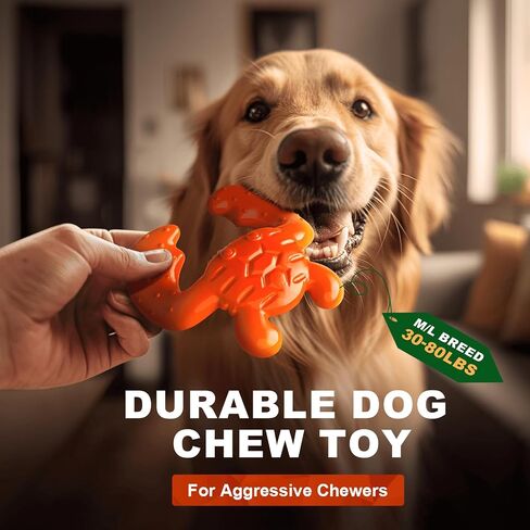 Dog Chew Toys for Aggressive chewers, Tough Dog Toys for Large Medium Breed, Dog Teething Toys to Keep Them Busy, Durable Nylon Bone for Boredom, Real Bacon, Christmas Birthday Gifts for Dogs in Saudi Arabia