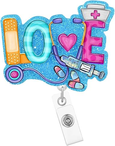 Pump It up Heart Badge Reel Retractable Cardiac Cardiology Badge Holder with ID Clip Accessories Cute Nurse RN CNA Name Badge Clip Medical Hospital Holiday Red Acrylic ID Name Card CL11IL in Kuwait
