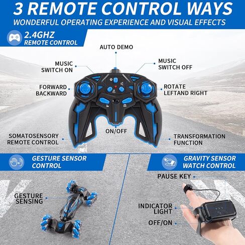 Gesture Sensing RC Stunt Car Toys for Boys and Girls Aged 6-12, for Kids.2.4Ghz Hand Controlled RC Twist Cars .4WD Remote Control car in Saudi Arabia